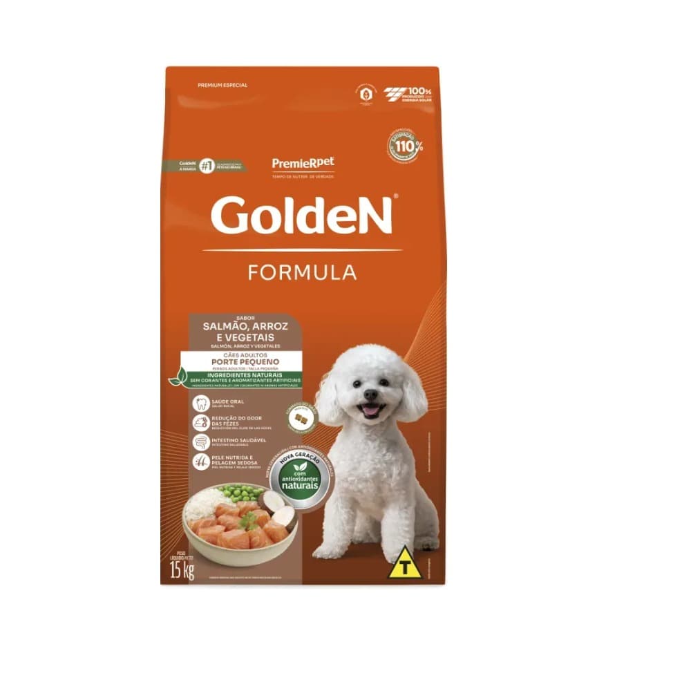 GOLDEN FORM CAES ADUL SALMAO E ARROZ MINI BITS 15K